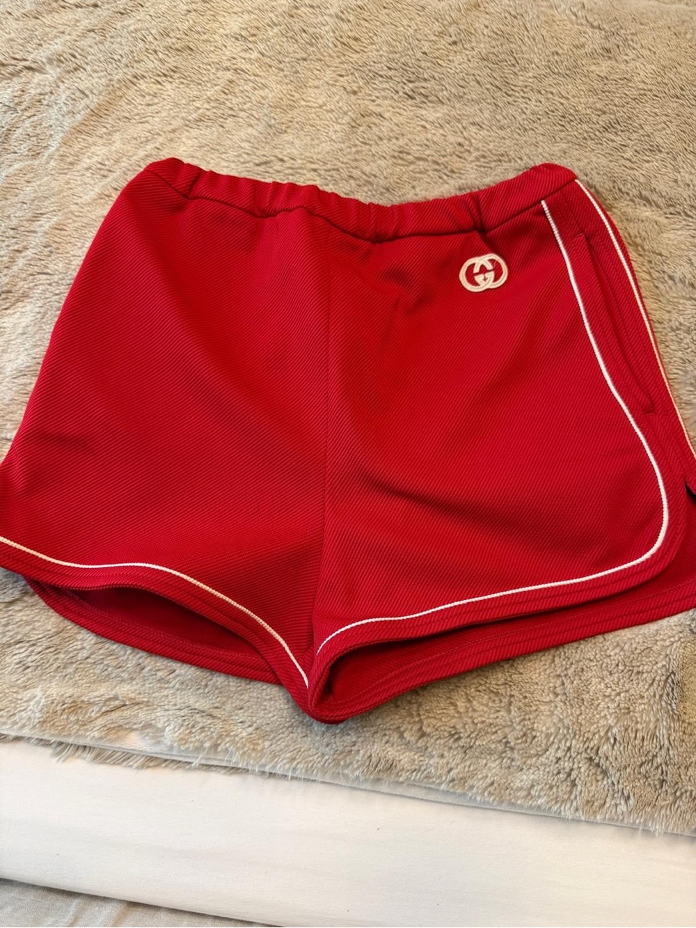 Gucci Red Interlocking G Knit Track Shorts - Size XS